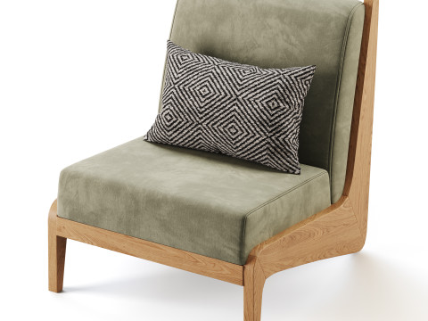 Art Deco White Foam Side Chair 3Dモデル