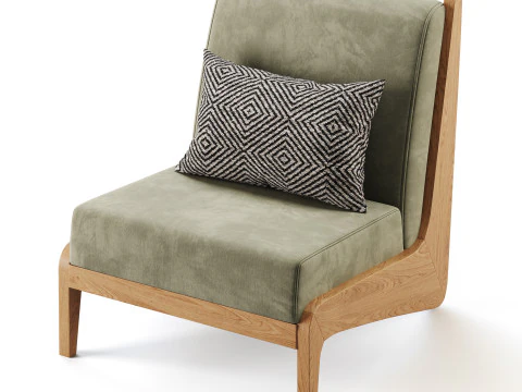 Art Deco White Foam Side Chair 3D Model