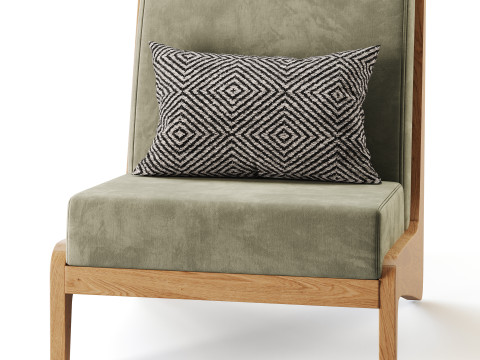 Art Deco White Foam Side Chair 3Dモデル
