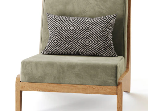 Art Deco White Foam Side Chair 3D Model
