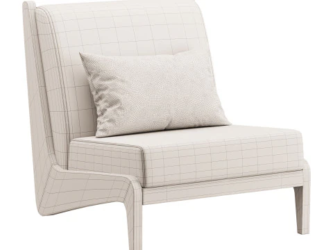 Art Deco White Foam Side Chair 3D Model