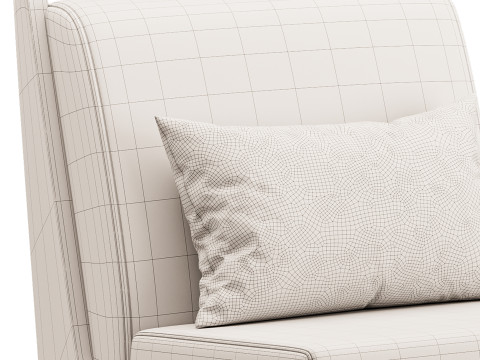 Art Deco White Foam Side Chair 3Dモデル