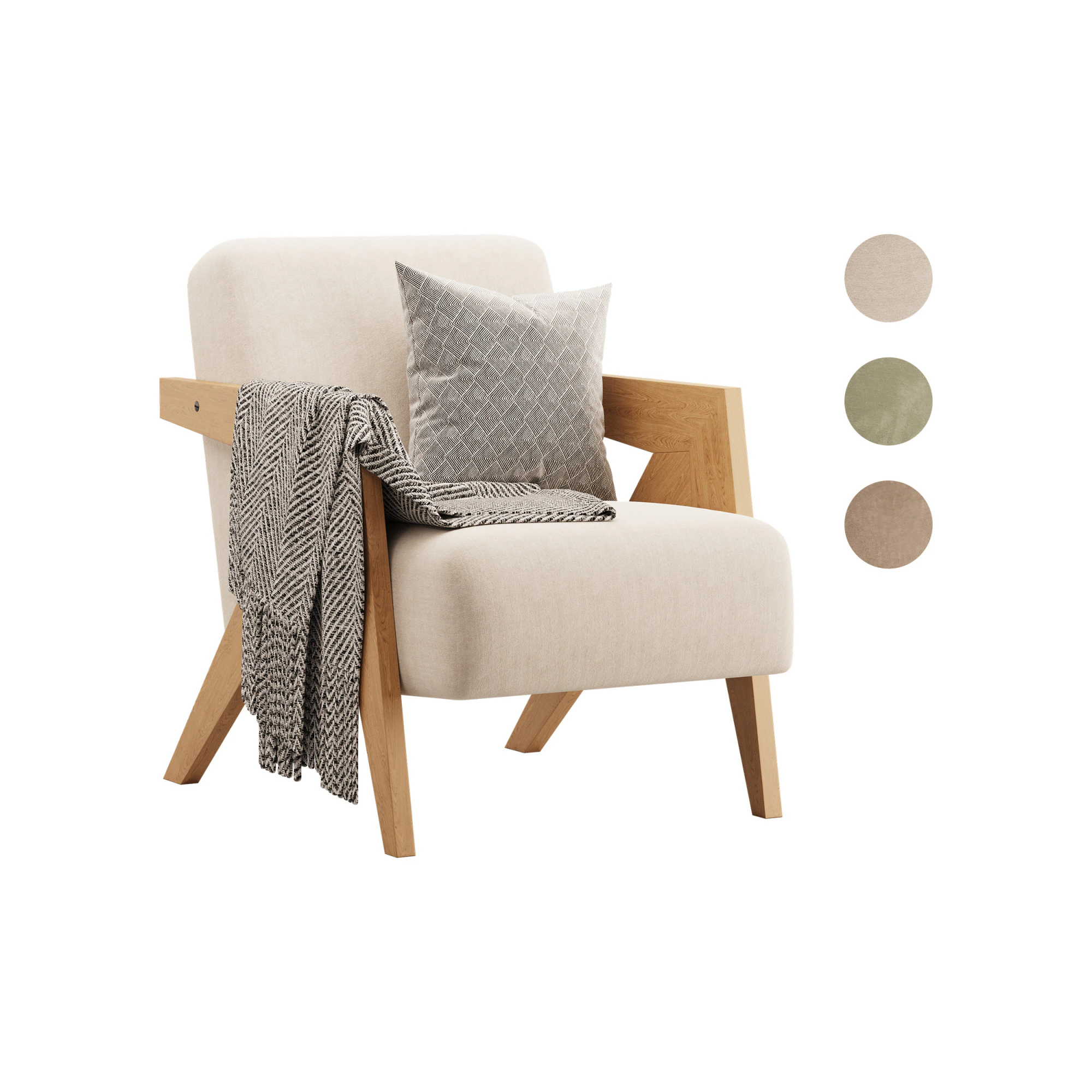 Contemporary Accent Chair 3D Model .c4d .max .obj .3ds .fbx .stl .blend 
