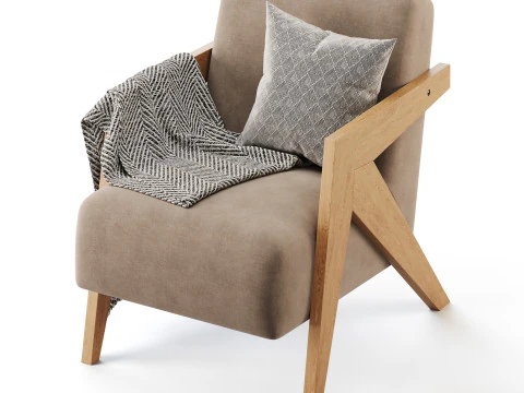 Contemporary Accent Chair 3D Model
