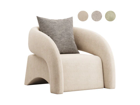 Sedia con accento incrociato Modello 3D