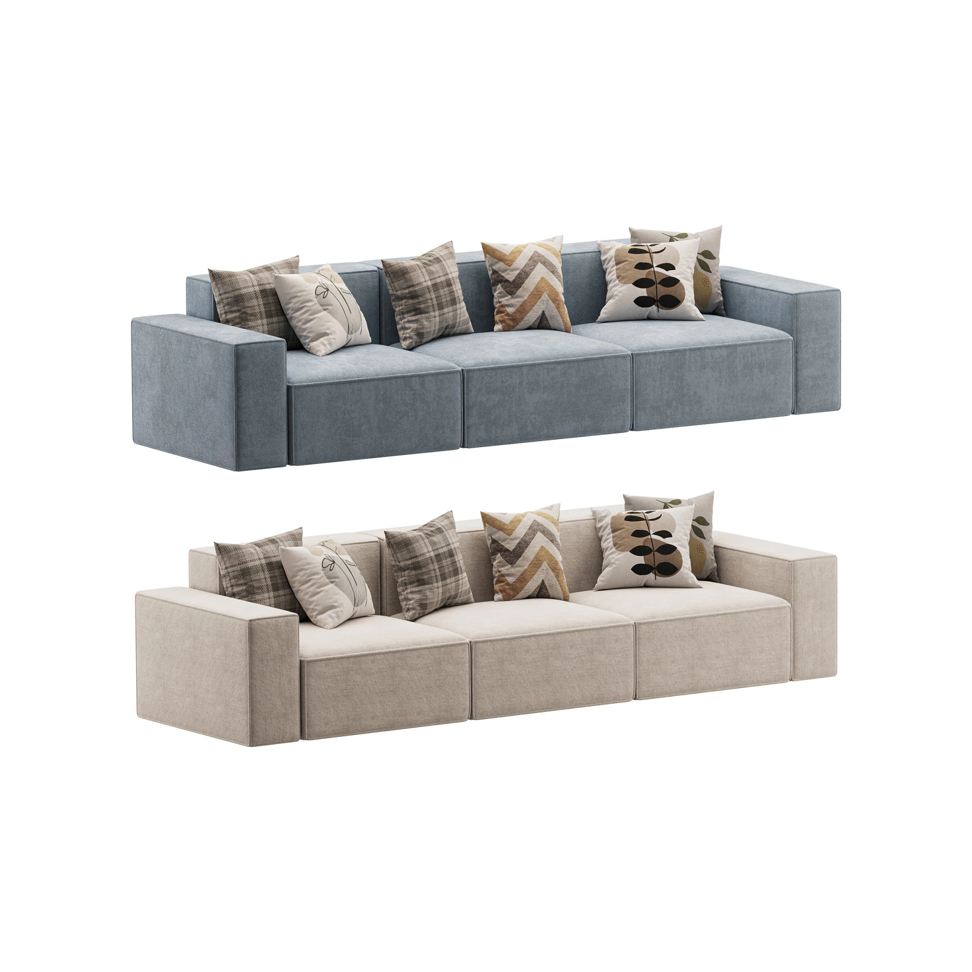 Divan Davis 340x103 3D Model .c4d .max .obj .3ds .fbx .stl .blend