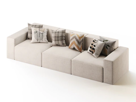 Divan Davis 340x103 3D Model