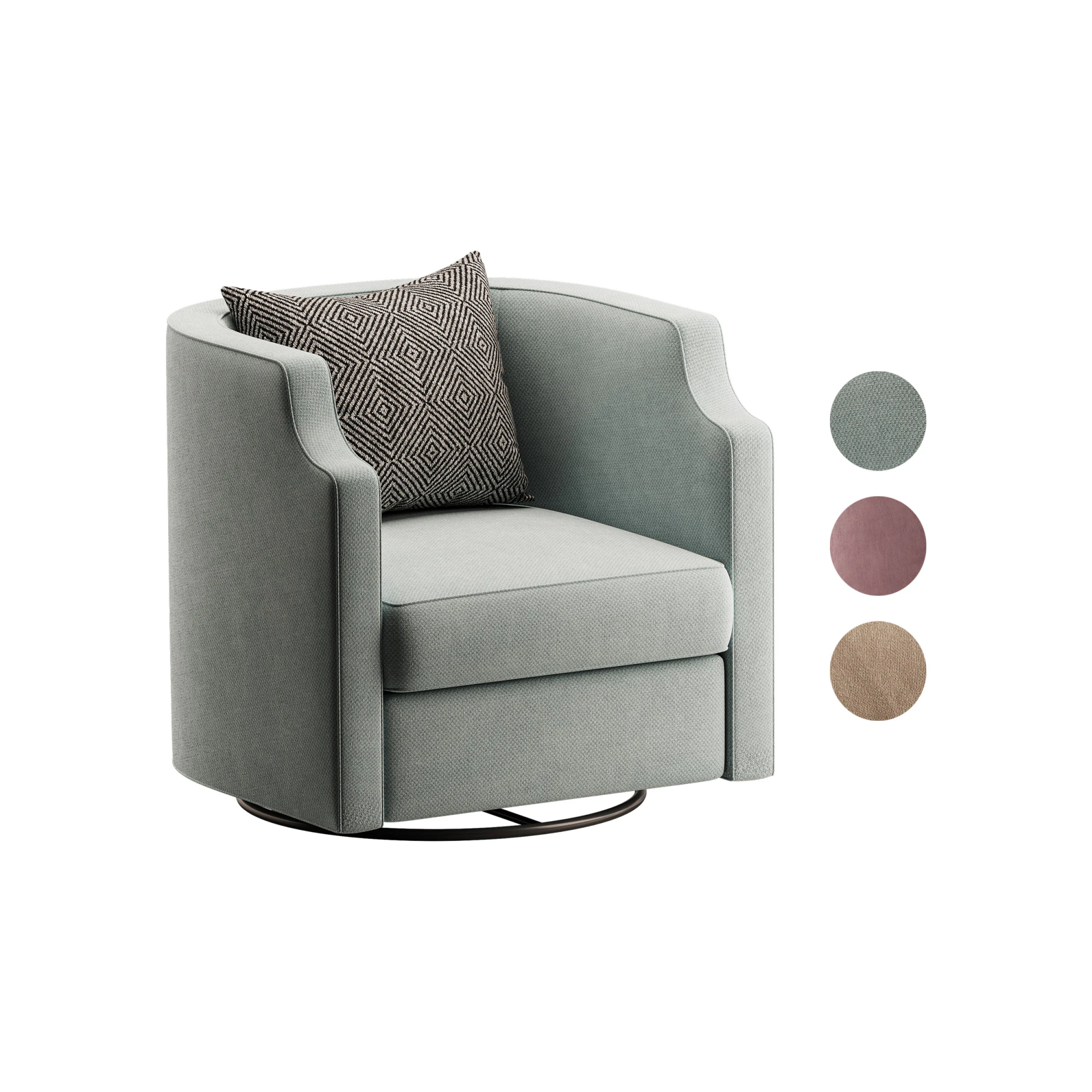 Infinity Swivel Barrel Chair Blue 3D Model .c4d .max .obj .3ds .fbx .stl .blend 