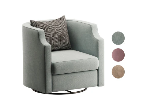 Infinity Drehstuhl Blau 3D Modell