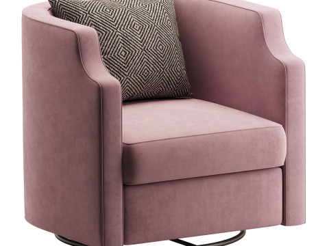 Infinity Swivel Barrel Chair Blue Model 3D