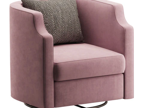Infinity Swivel Barrel Chair Blue 3D Model