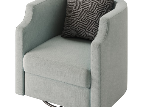 Infinity Swivel Barrel Chair Blue Model 3D