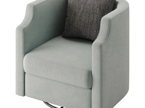 Infinity Swivel Barrel Chair Blue 3D Model