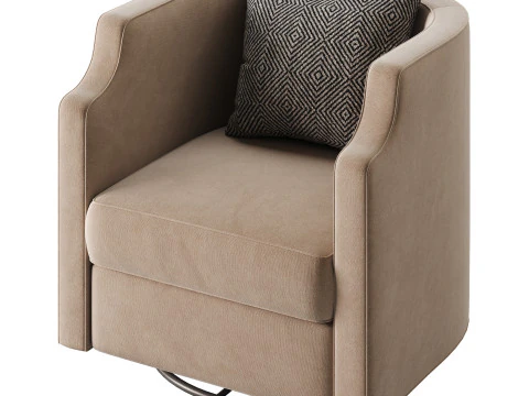 Infinity Swivel Barrel Chair Blue 3D Model