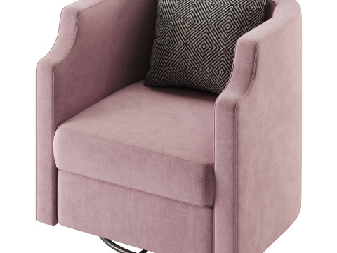Infinity Swivel Barrel Chair Blue Model 3D