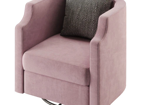 Infinity Swivel Barrel Chair Blue 3D Model