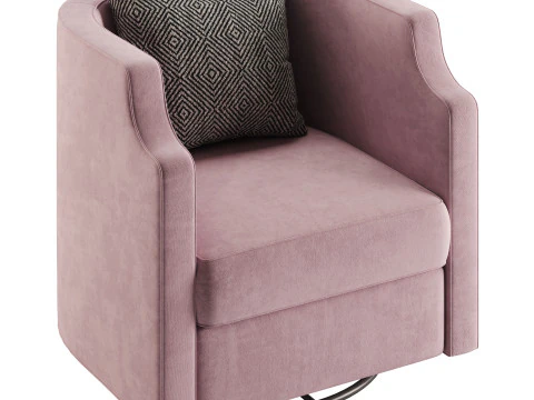 Infinity Swivel Barrel Chair Blue 3D Model