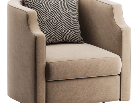 Infinity Swivel Barrel Chair Blue 3D Model