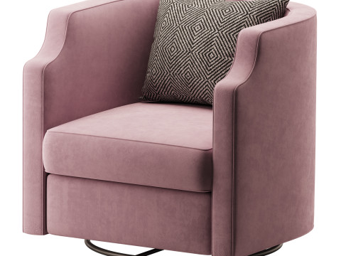 Infinity Swivel Barrel Chair Blue Model 3D