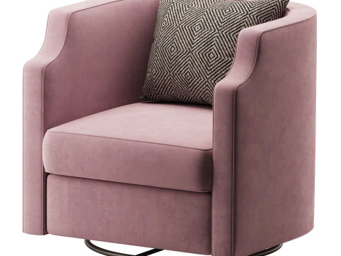 Infinity Swivel Barrel Chair Blue 3D Model