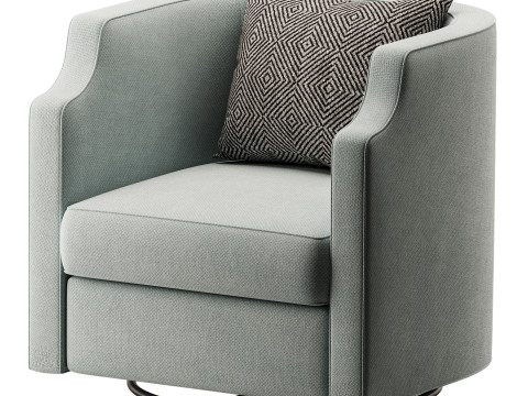 Infinity Swivel Barrel Chair Blue Model 3D