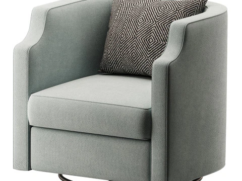 Infinity Swivel Barrel Chair Blue 3D Model