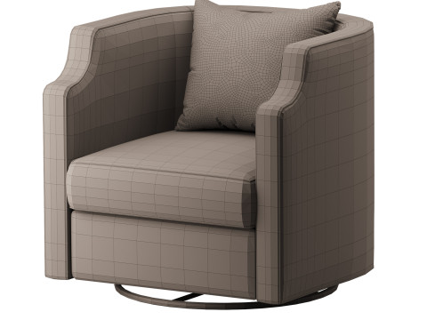 Infinity Swivel Barrel Chair Blue Model 3D