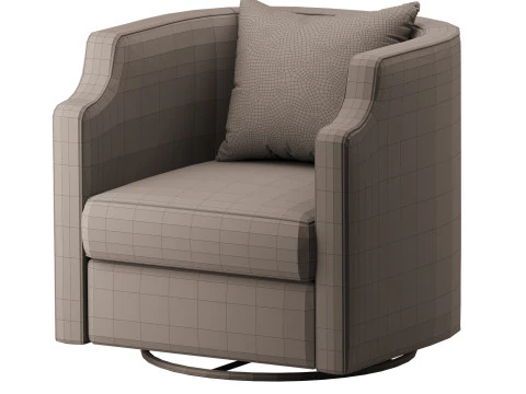 Infinity Swivel Barrel Chair Blue 3D Model