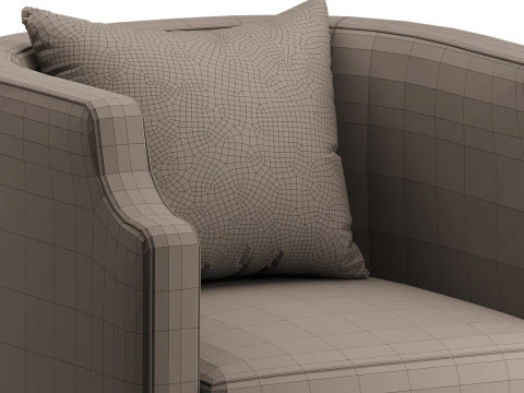Infinity Swivel Barrel Chair Blue 3D Model