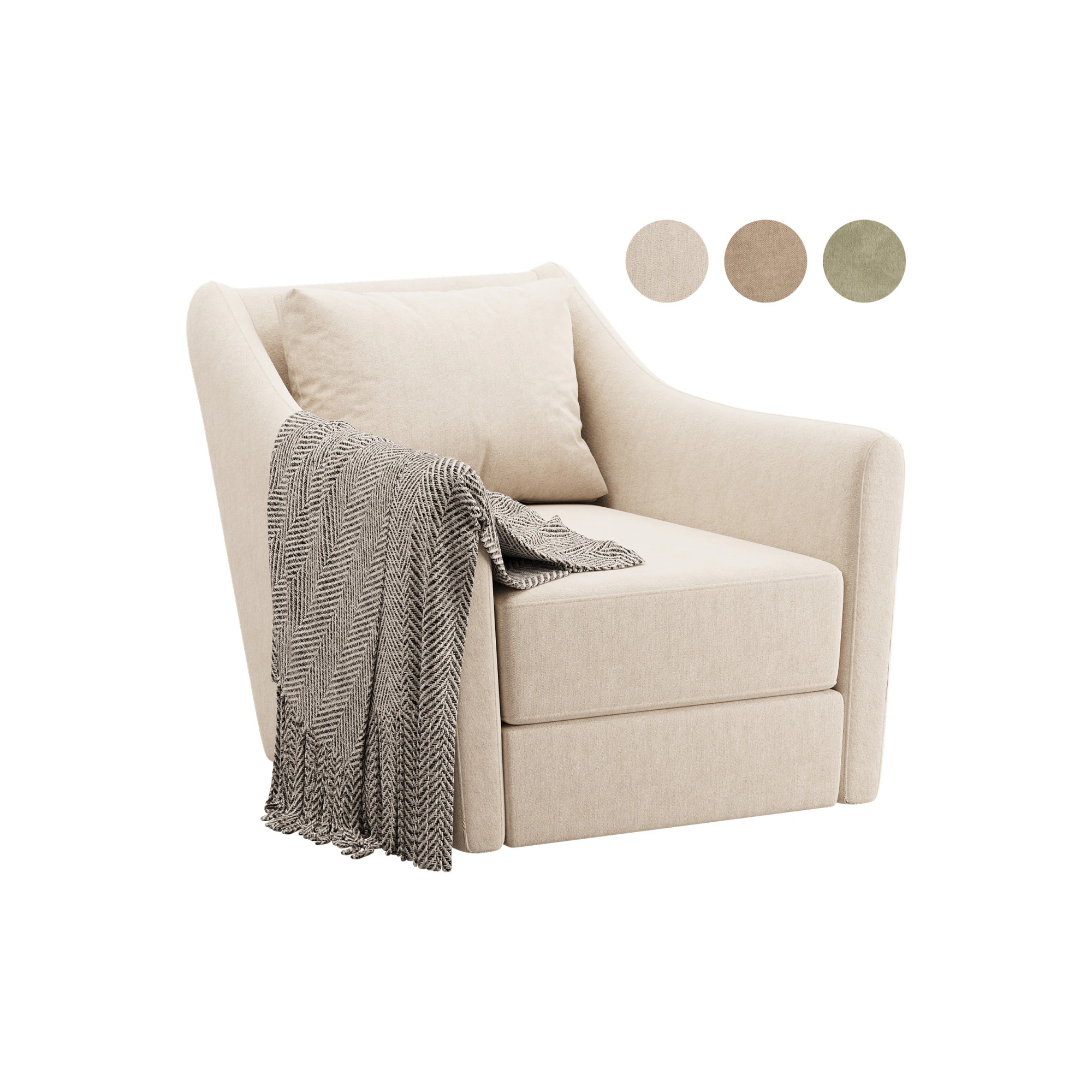 Luanna Swivel Chair 3D Model .c4d .max .obj .3ds .fbx .stl .blend 