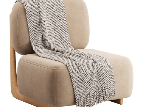 Modern Simple Style Cherry Wood Side Chair Model 3D