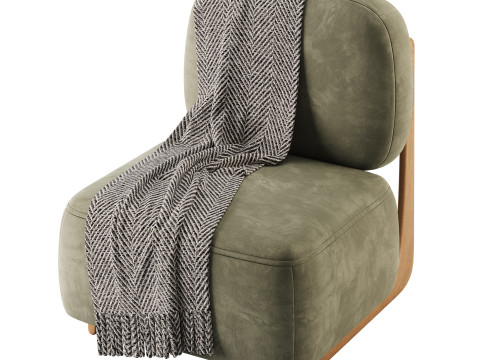 Modern Simple Style Cherry Wood Side Chair Model 3D