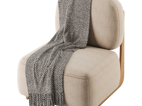 Modern Simple Style Cherry Wood Side Chair Model 3D