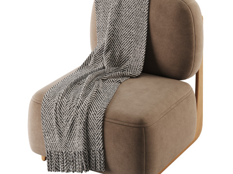 Modern Simple Style Cherry Wood Side Chair Model 3D