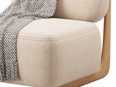 Modern Simple Style Cherry Wood Side Chair Model 3D
