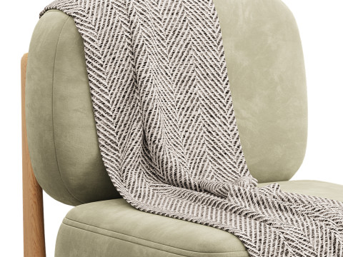 Modern Simple Style Cherry Wood Side Chair Model 3D