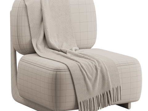 Modern Simple Style Cherry Wood Side Chair Model 3D