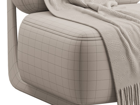 Modern Simple Style Cherry Wood Side Chair Model 3D