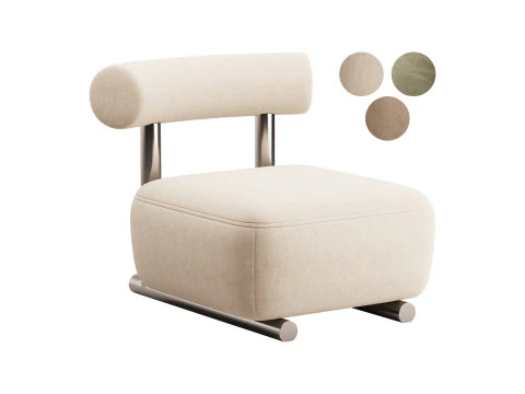 Silla auxiliar moderna de espuma de color s&oacute;lido Modelo 3D