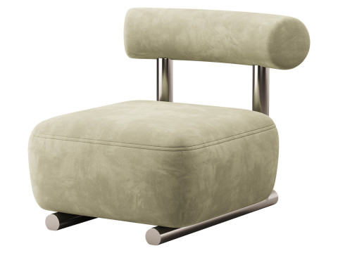 Modish Solid Color Foam Side Chair 3Dモデル
