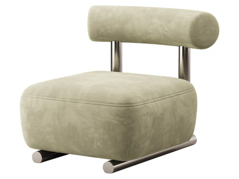 Modish Solid Color Foam Side Chair 3D Model