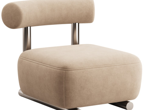 Modish Solid Color Foam Side Chair 3Dモデル