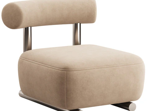 Modish Solid Color Foam Side Chair 3D Model