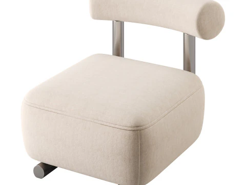 Modish Solid Color Foam Side Chair 3D Model