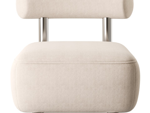 Modish Solid Color Foam Side Chair 3Dモデル