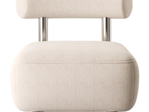 Modish Solid Color Foam Side Chair 3D Model