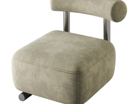 Modish Solid Color Foam Side Chair 3Dモデル