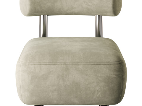 Modish Solid Color Foam Side Chair 3Dモデル