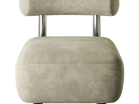 Modish Solid Color Foam Side Chair 3D Model
