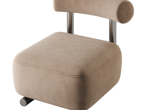 Modish Solid Color Foam Side Chair 3Dモデル
